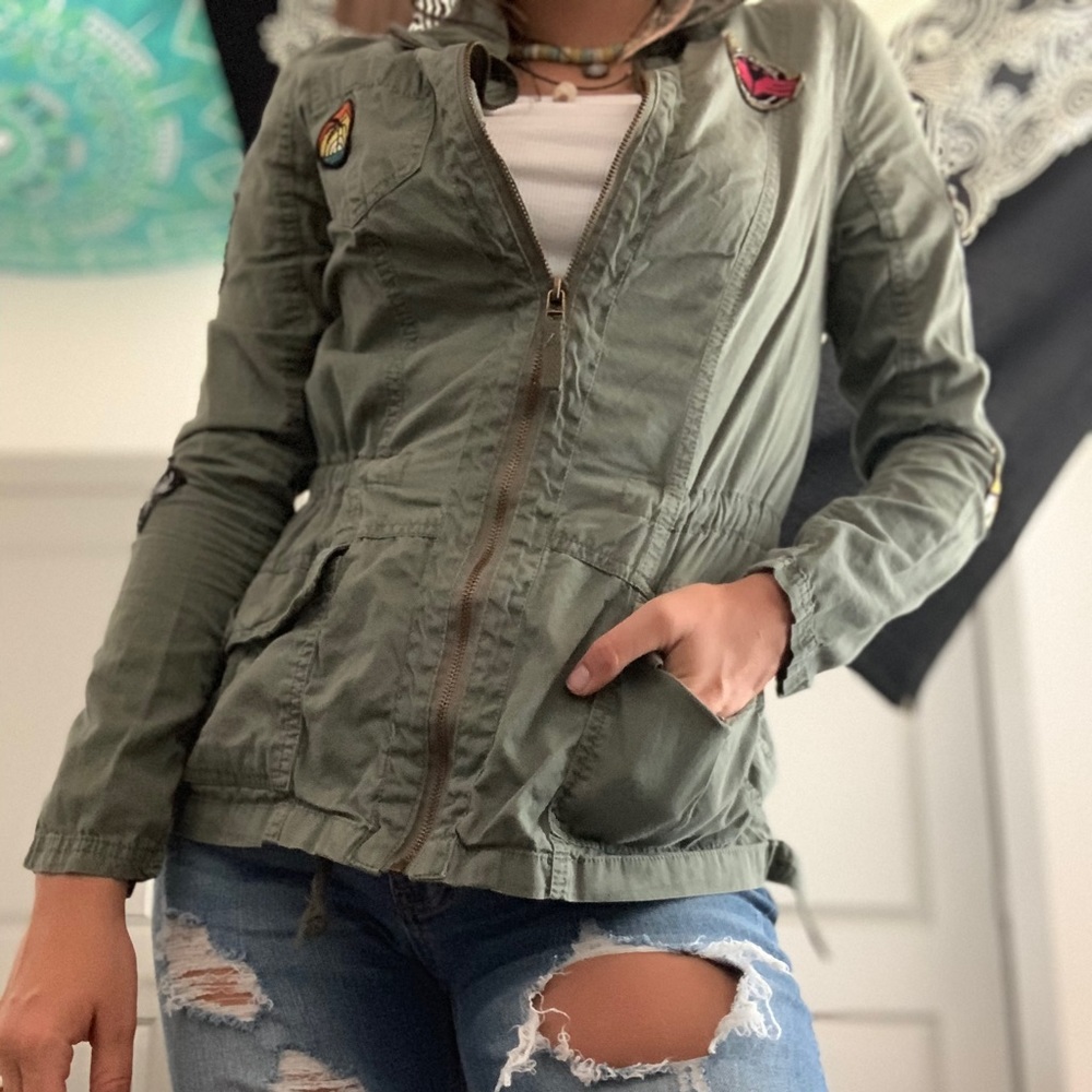 Army jacket with patches